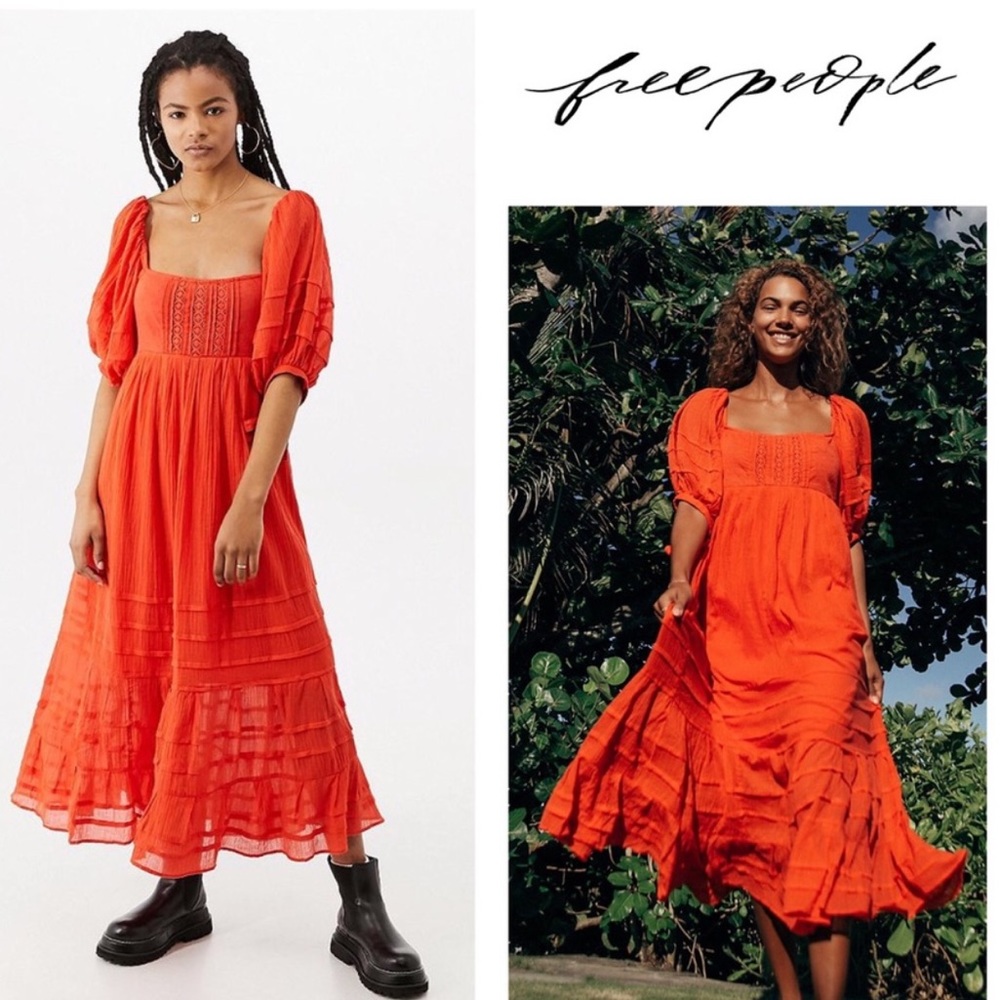 NWT Free People lets be friends midi dress